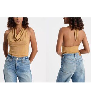 NWT Express Skimming Metallic Cowl Neck Halter Tank Top XS
